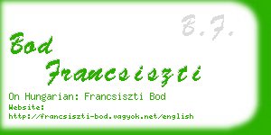 bod francsiszti business card